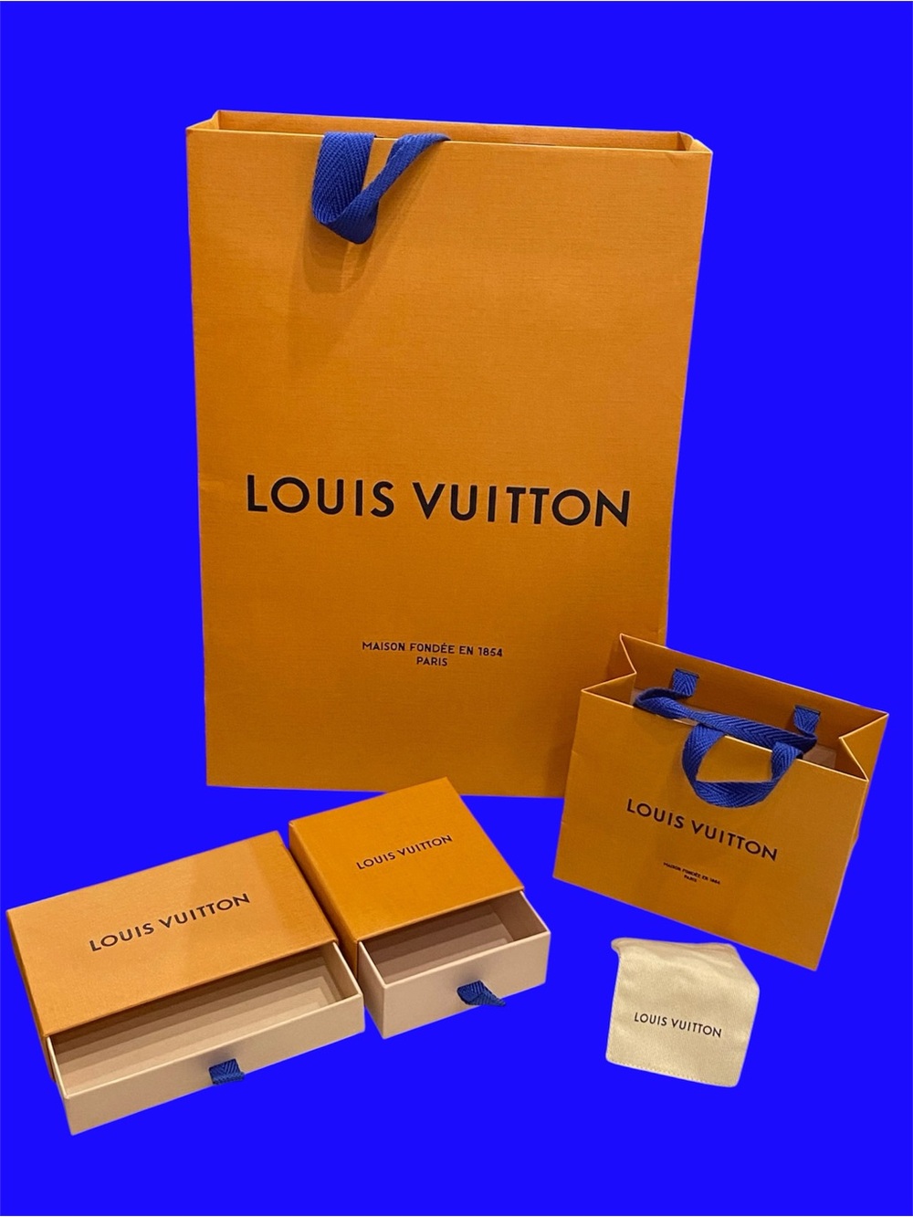 5 pc Louis Vuitton LV Box Bag empty Jewelry Storage Replacement Gift Drawer dust